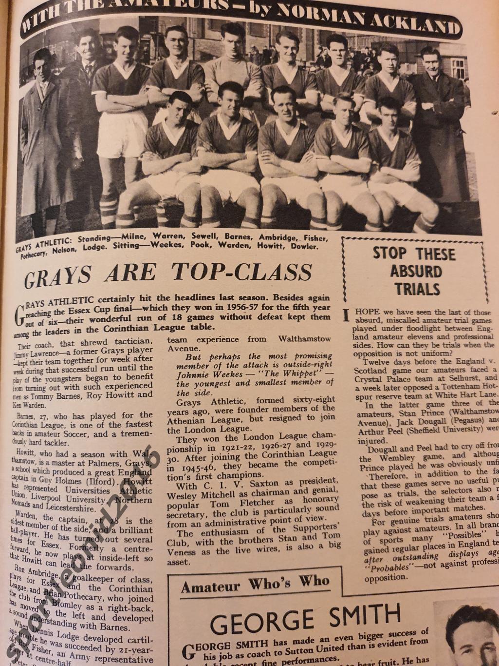 Football Monthly Charles Buchans's 1958 4 выпуска. 5