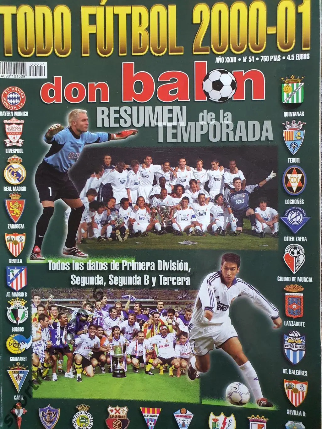 DON BALON La Liga-2000/01 Представление всех клубов . Постеры и отдельные фото . 1