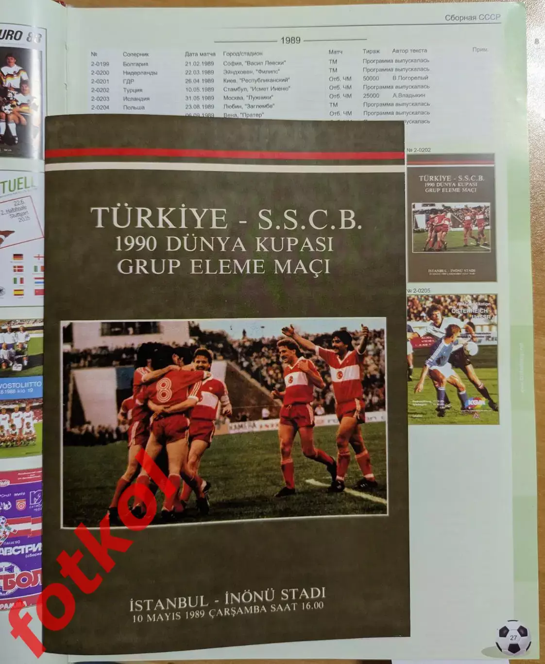 ТУРЦИЯ Сборная - СССР Сборная 10.05.1989 - РЕПРИНТ 1