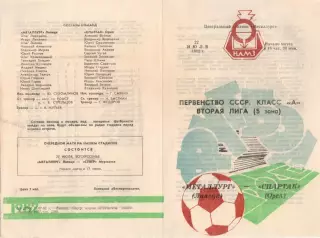 МЕТАЛЛУРГ Липецк - СПАРТАК Орел 22.07.1982