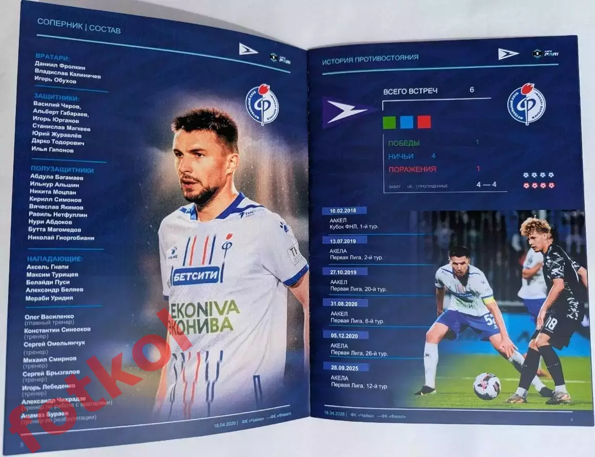 ФК ЧАЙКА Песчанокопское - ФК ФАКЕЛ Воронеж 18.04.2026 1