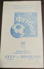 СССР Сборная - НОРВЕГИЯ Сборная 30.09.1985 ОМ ЧМ