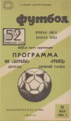ЗАУРАЛЬЕ Курган - УРАЛЕЦ Нижний Тагил 28.05.1989