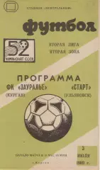 ЗАУРАЛЬЕ Курган - СТАРТ Ульяновск 03.07.1989