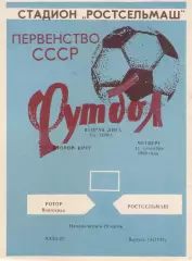 РОСТСЕЛЬМАШ - РОТОР Волгоград 11.09.1980
