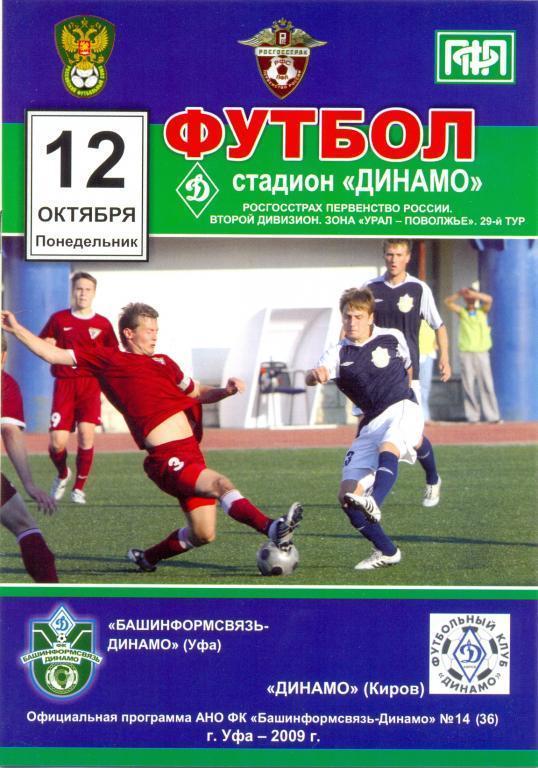 Башинформсвязь - Динамо УФА - Динамо Киров 12.10.2009