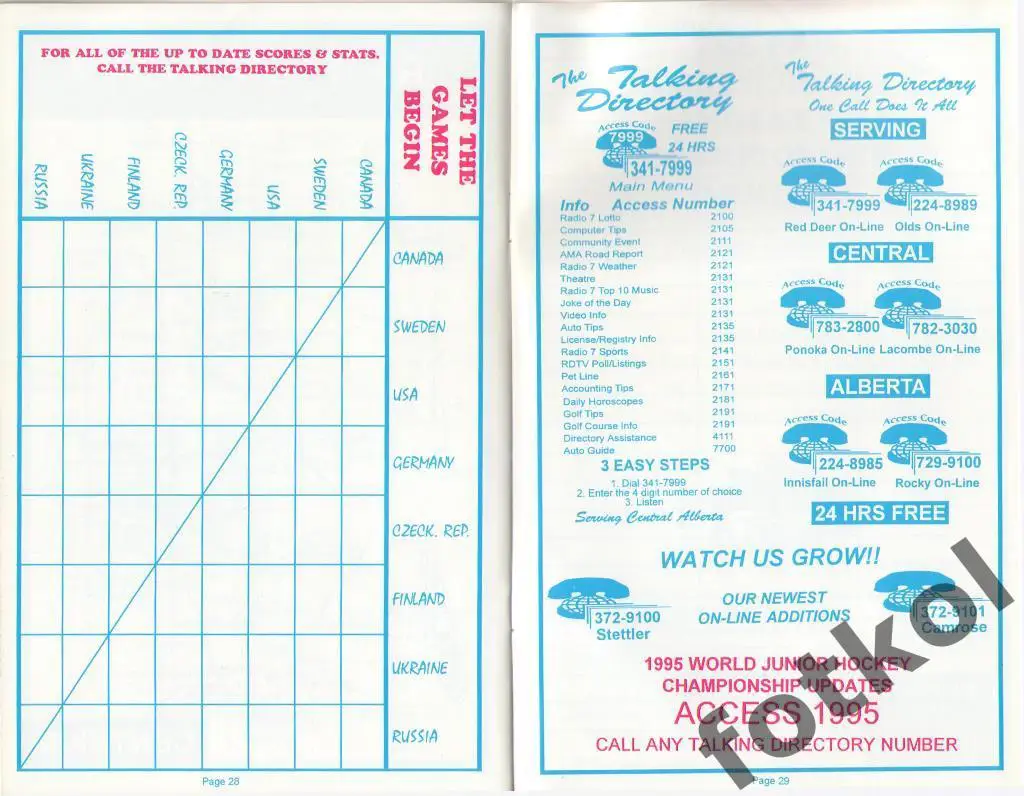 ЧЕМПИОНАТ МИРА ЮНИОРЫ КАНАДА 26.12.1994 - 04.01.1995 2