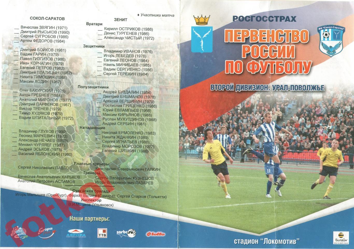 СОКОЛ - САРАТОВ - ЗЕНИТ Челябинск 25.04.2007