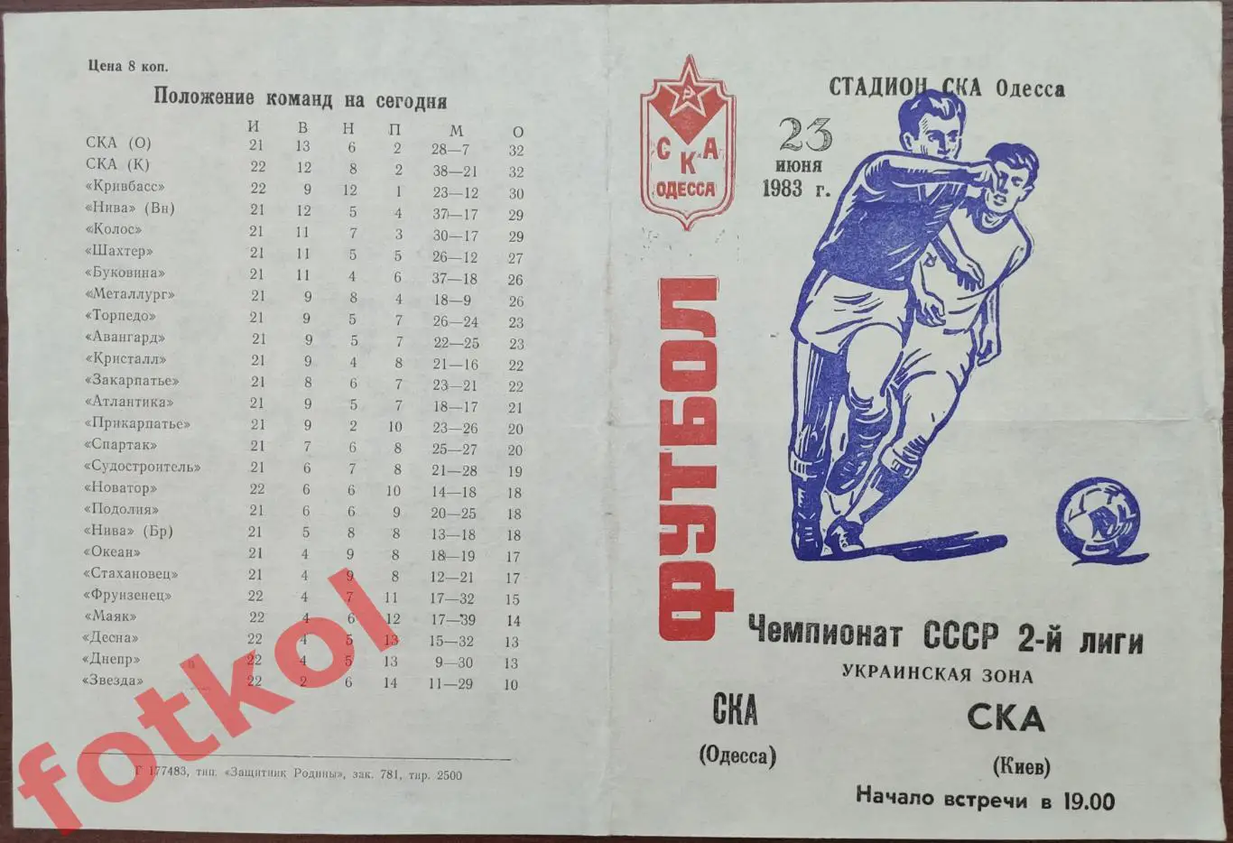 СКА Одесса - СКА Киев 23.06.1983