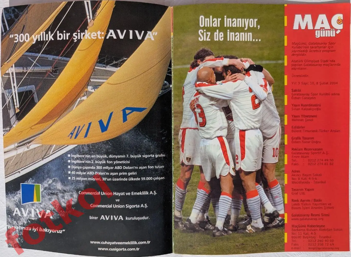 ГАЛАТАСАРАЙ Стамбул/Турция - БУРСАСПОР Бурса/Турция 08.02.2004 1