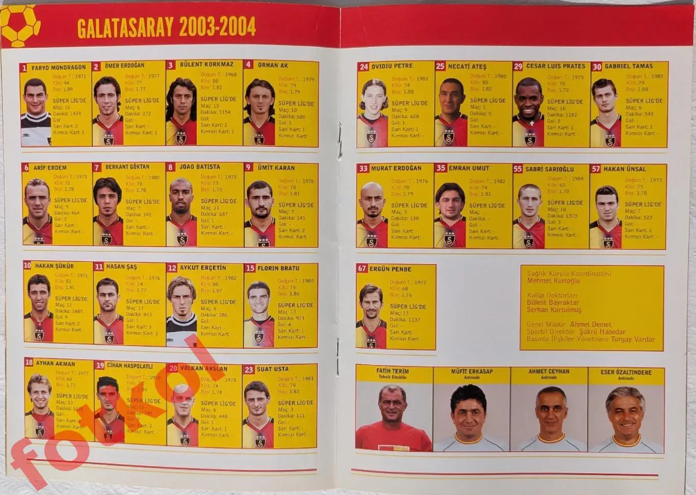 ГАЛАТАСАРАЙ Стамбул/Турция - БУРСАСПОР Бурса/Турция 08.02.2004 2