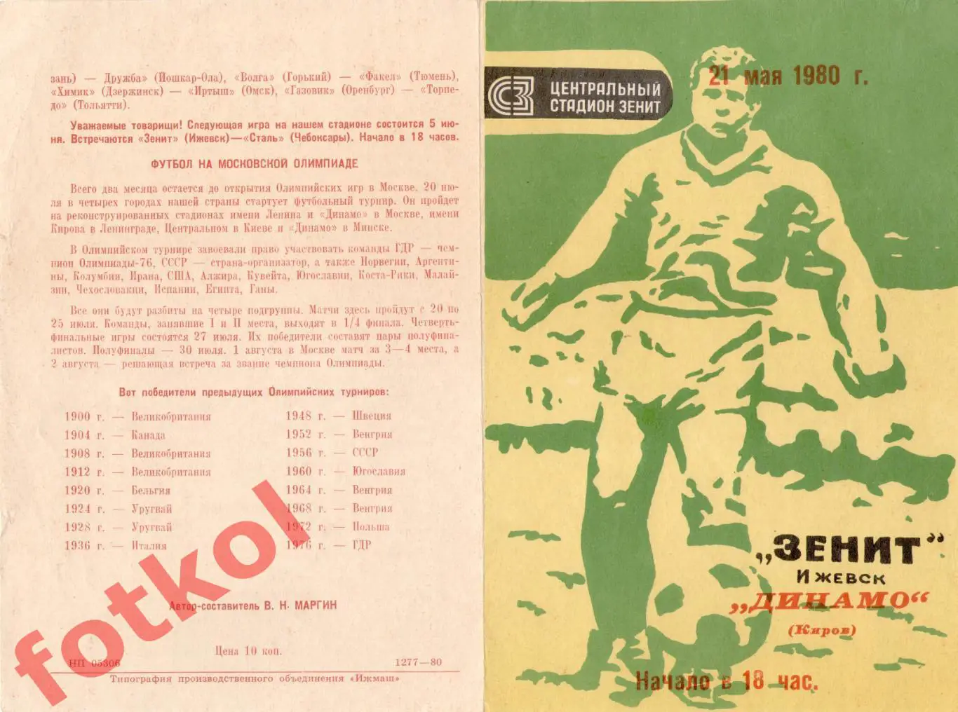 ЗЕНИТ Ижевск - ДИНАМО Киров 21.05.1980