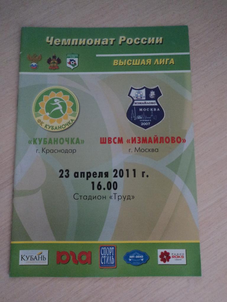 Кубаночка Краснодар-ШВСМ Измайлово 2011