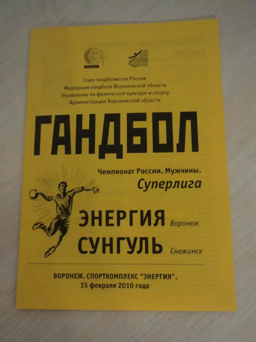 Энергия Воронеж-Сунгуль Снежинск (Челябинск) 15.02.2010