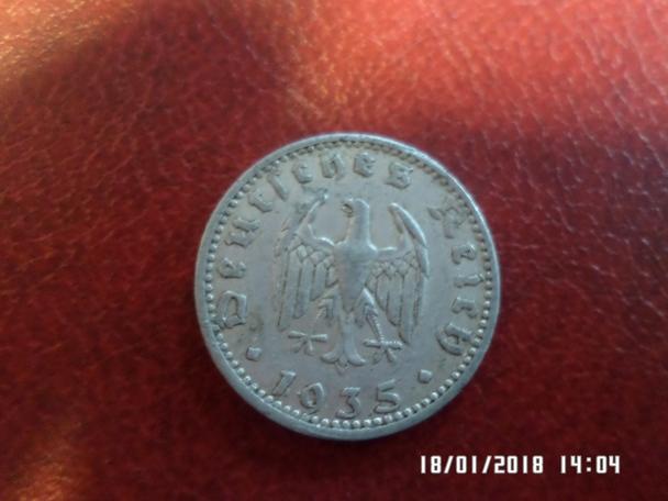монета 50 пфенингов Германия 1935 г 1