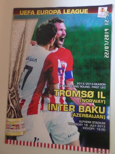 программа Тромсе Норвегия - Интер Баку 2013 г