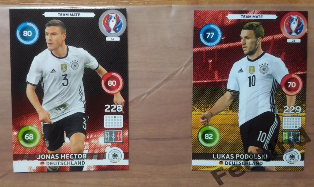 Panini Евро 2016 Adrenalyn - Base Hector, Podolski Germany