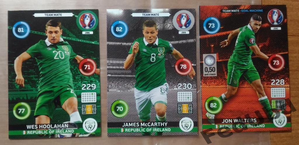 Panini Евро 2016 Adrenalyn - Base #286 289 290 Ireland