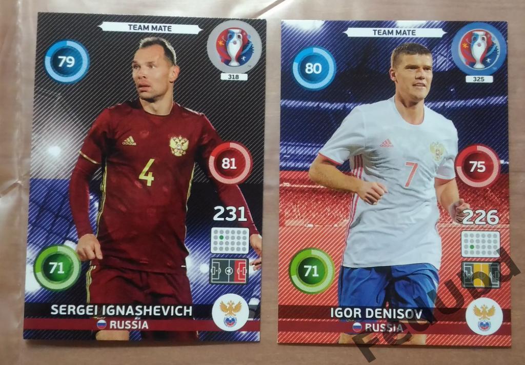 Panini Евро 2016 Adrenalyn - Base Ignashevich Denisov Russia