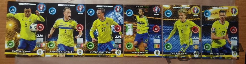 Panini Евро 2016 Adrenalyn - Base Sweden 6 cards