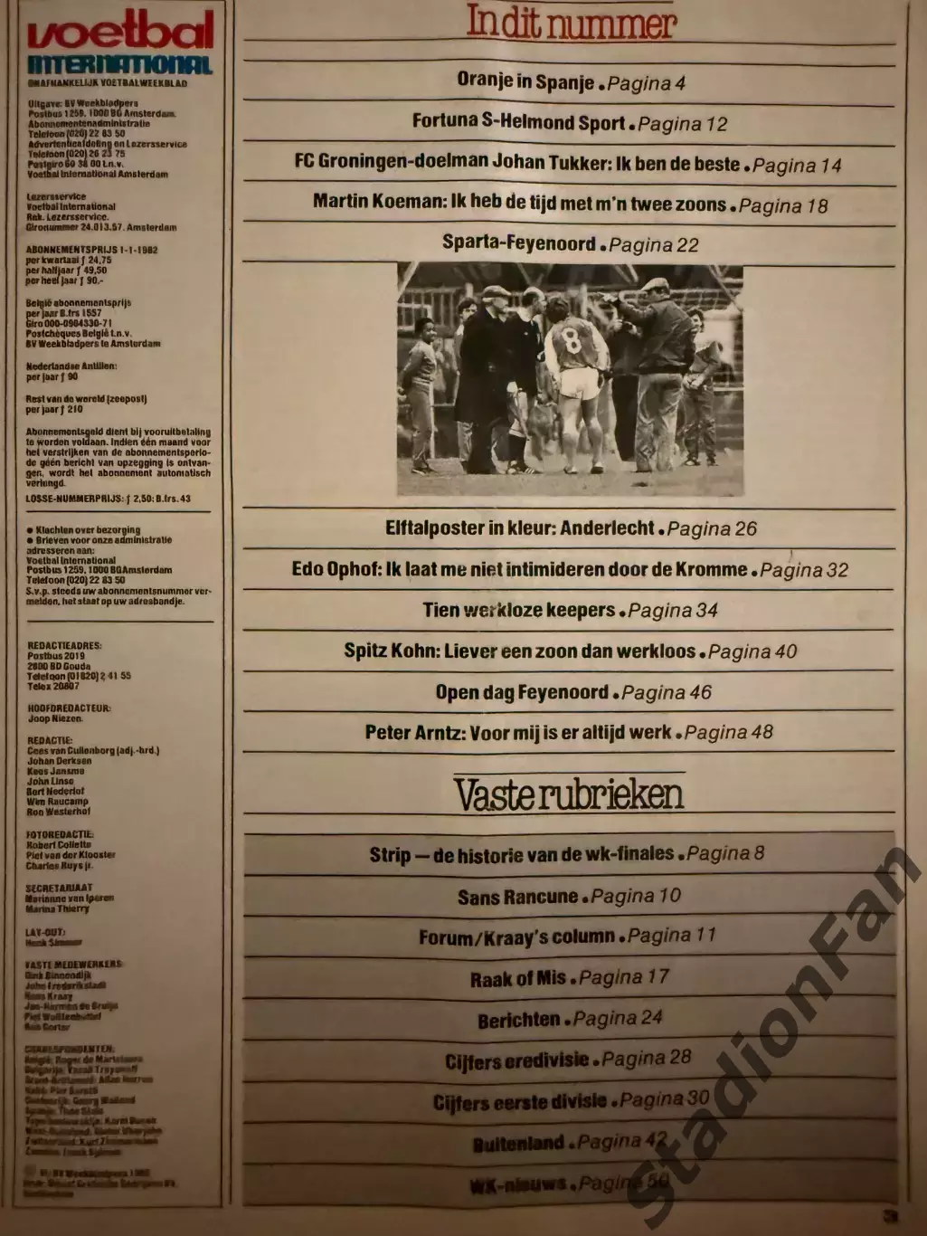 Журнал Voetbal nr.9 - 1982 1