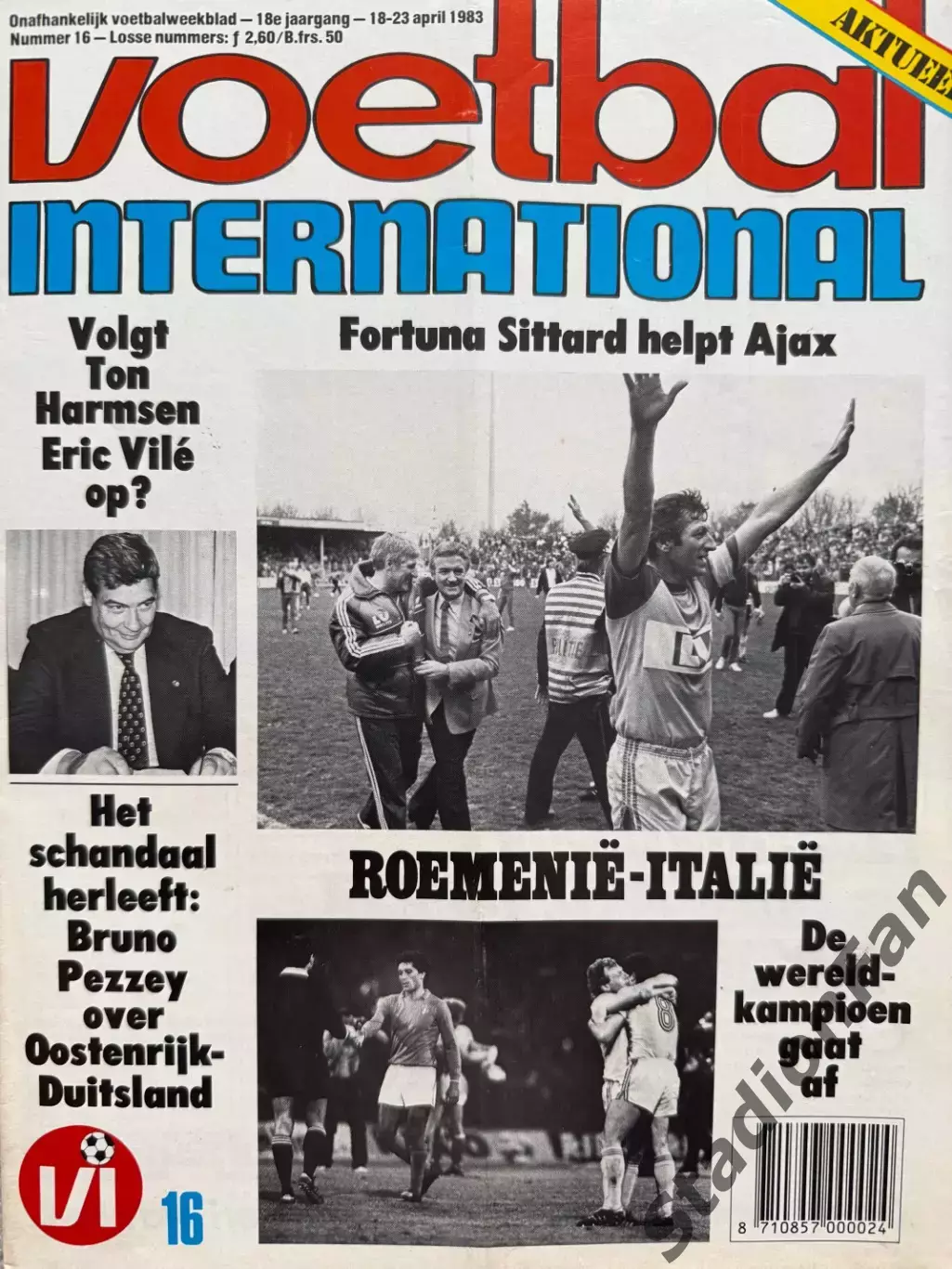 8 журналов Voetbal nr.15,16,18,21,25,31,32,34 - 1983 1