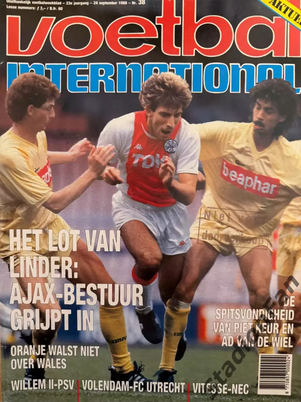8 журналов Voetbal nr.36,37,38,39,40,41,44,45 -1988 1