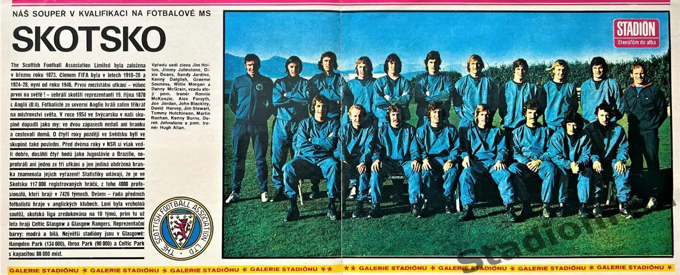 Постер из журнала Stadion - SKOTSKO 1976