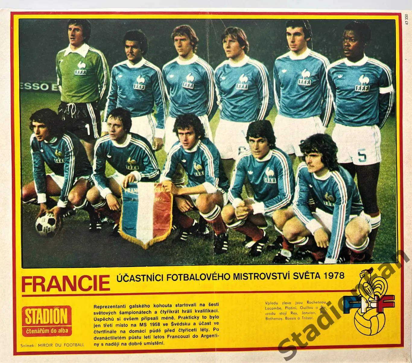 Постер из журнала Stadion - FRANCIE 1978