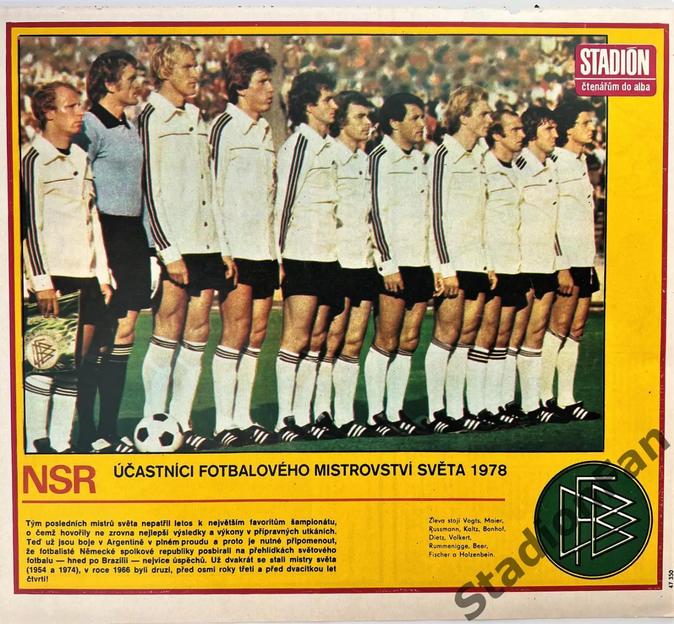 Постер из журнала Stadion - NSR 1978