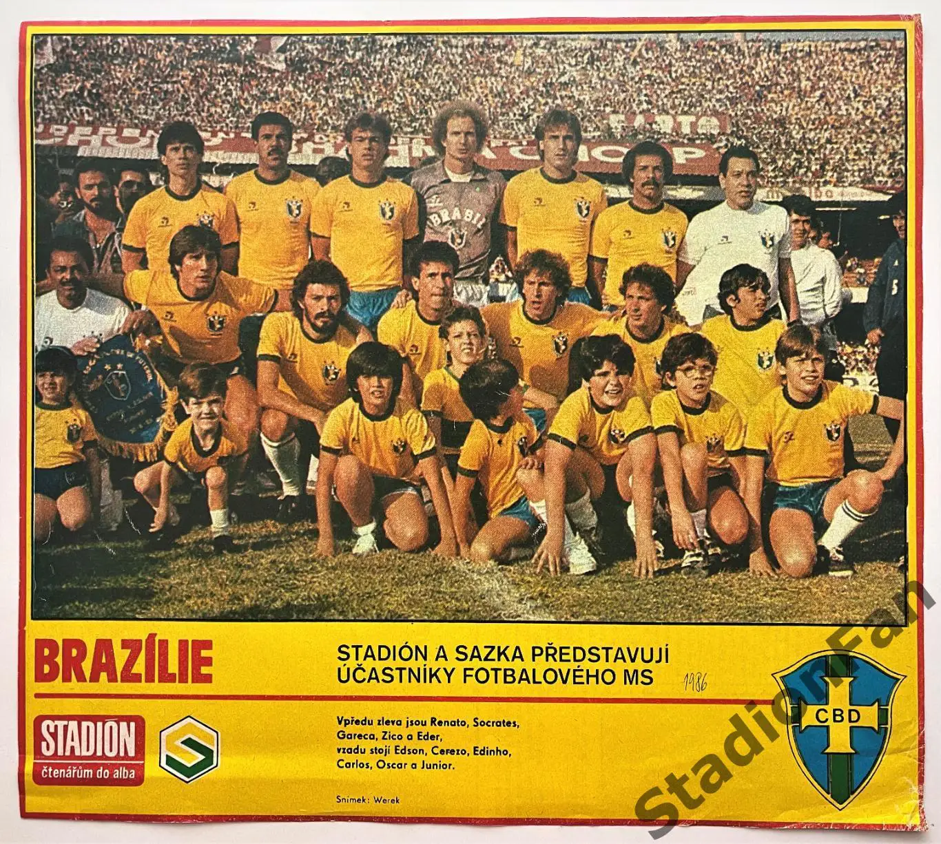 Постер из журнала Stadion - BRAZILIE 1986