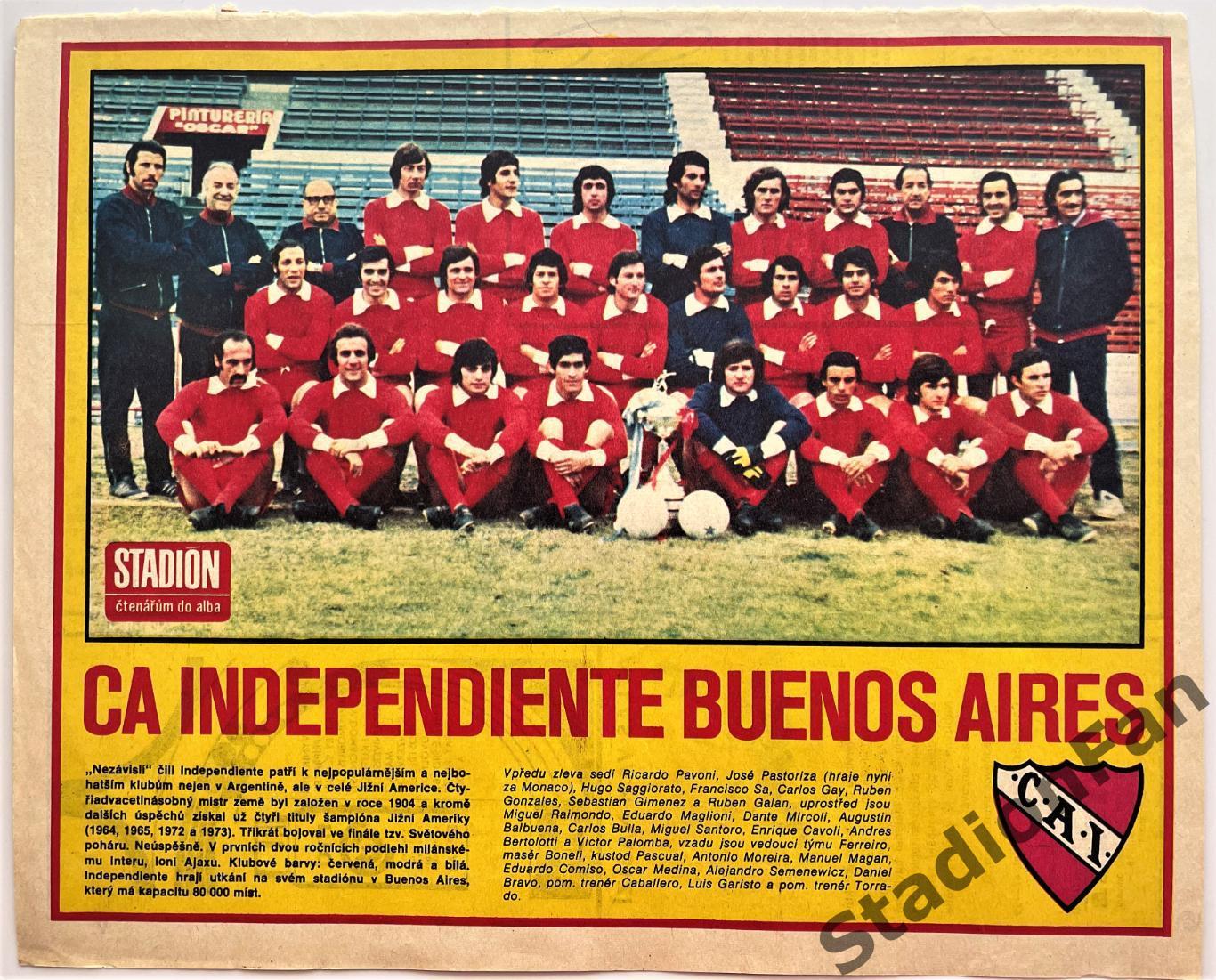 Постер из журнала Stadion - Independiente Buenos Aires