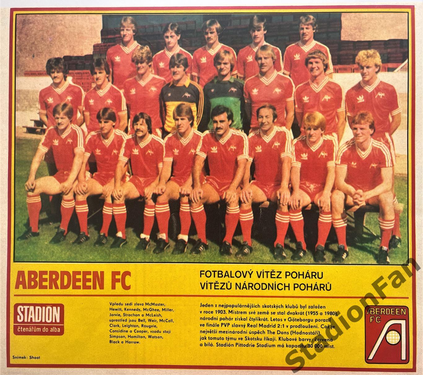 Постер из журнала Stadion - Aberdeen, 1983.