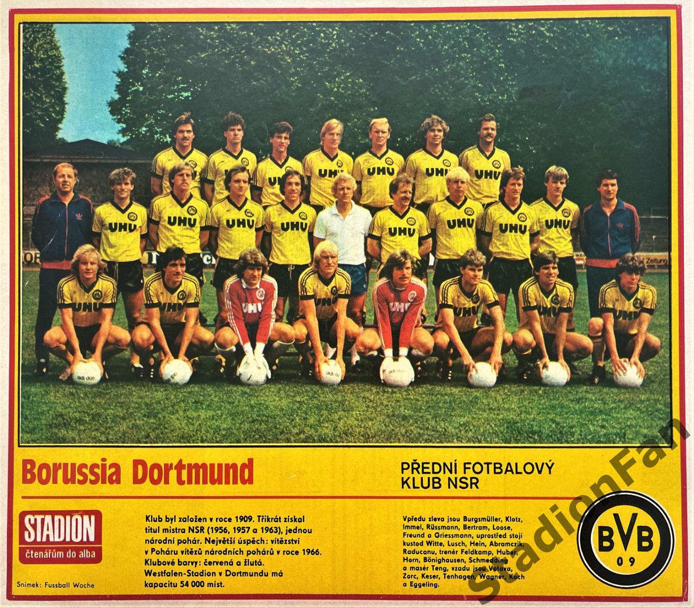 Постер из журнала Стадион (Stadion) - Borussia Dortmund, 1983.