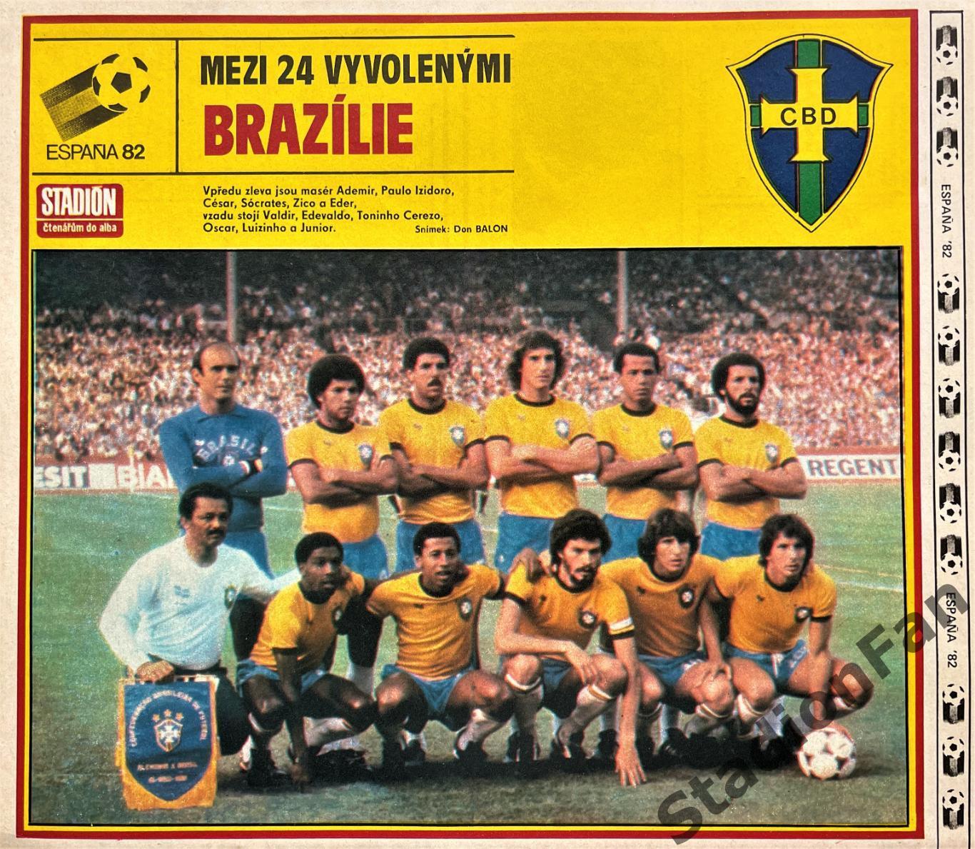 Постер из журнала Стадион (Stadion) - Brazilie, 1982