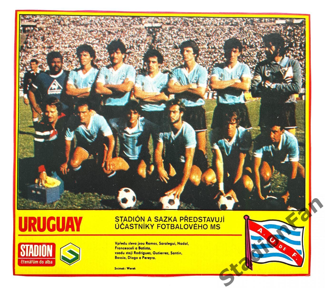 Постер из журнала Стадион (Stadion) - Uruguay, 1986