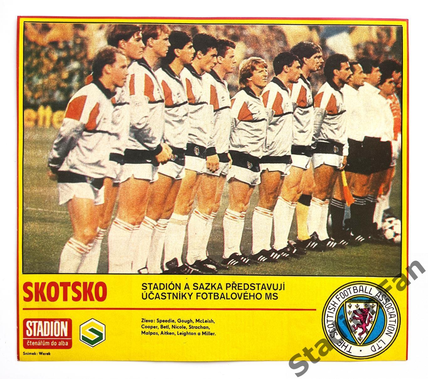 Постер из журнала Стадион (Stadion) - Skotsko, 1986