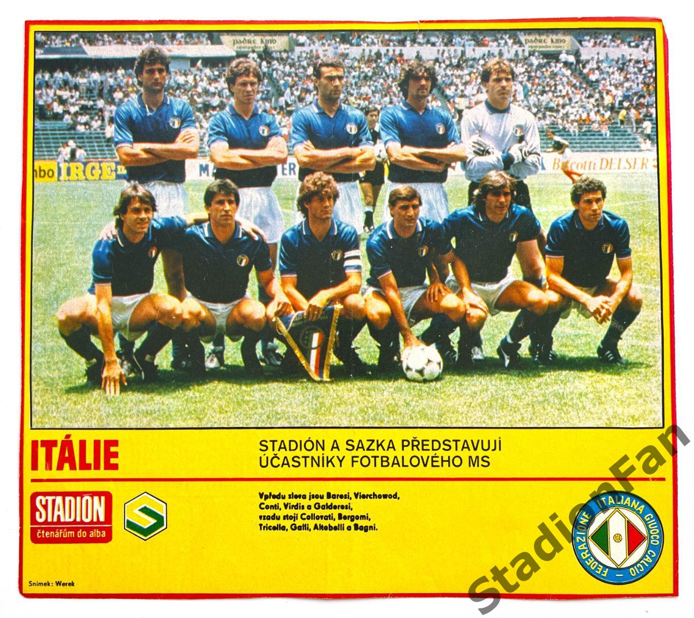 Постер из журнала Стадион (Stadion) - Italie, 1986