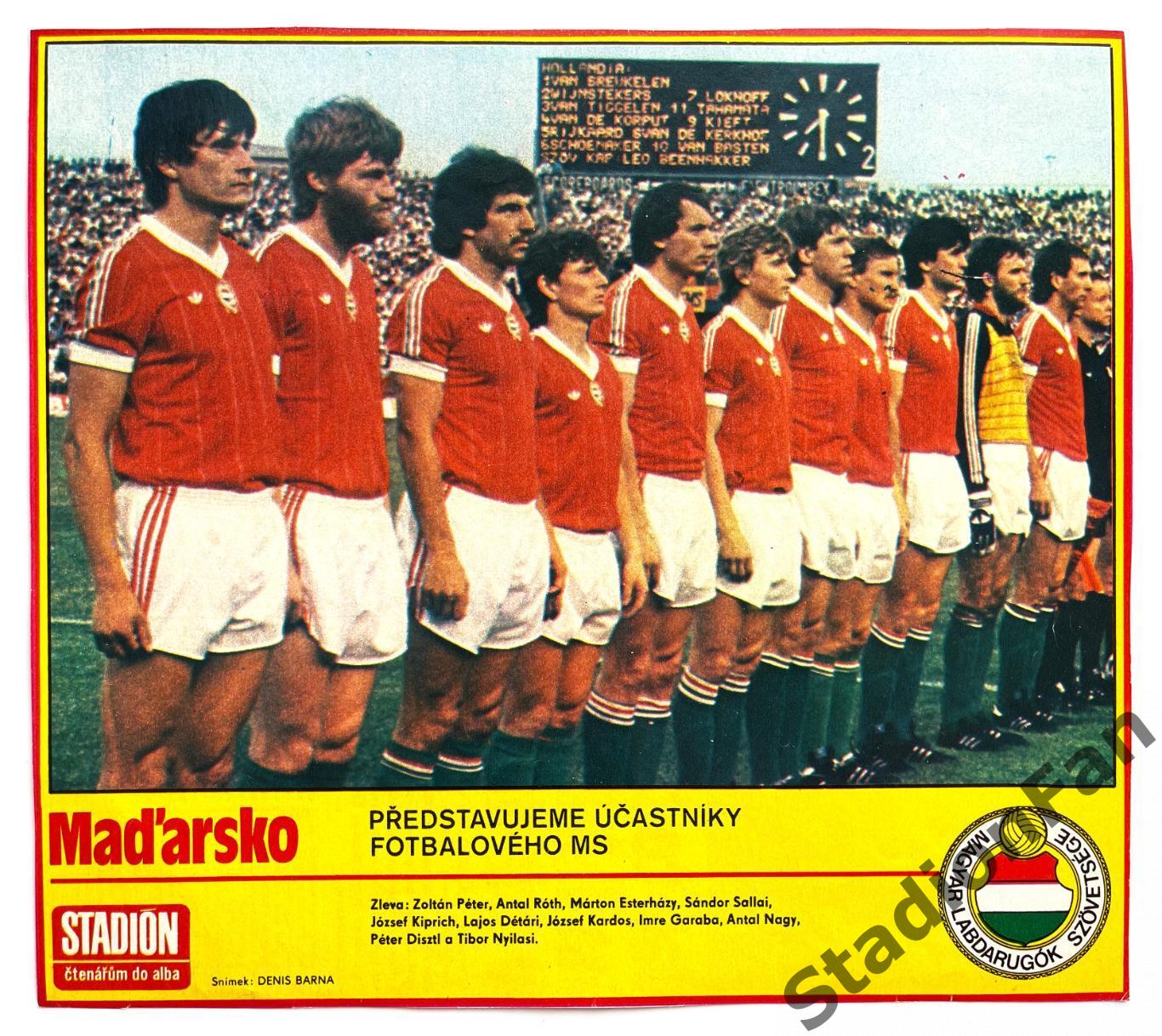 Постер из журнала Стадион (Stadion) - Madarsko, 1986