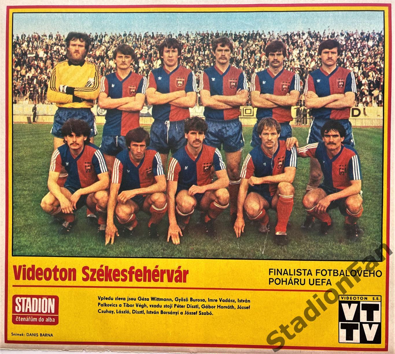 Постер из журнала Stadion (Стадион) - Videoton, 1985.