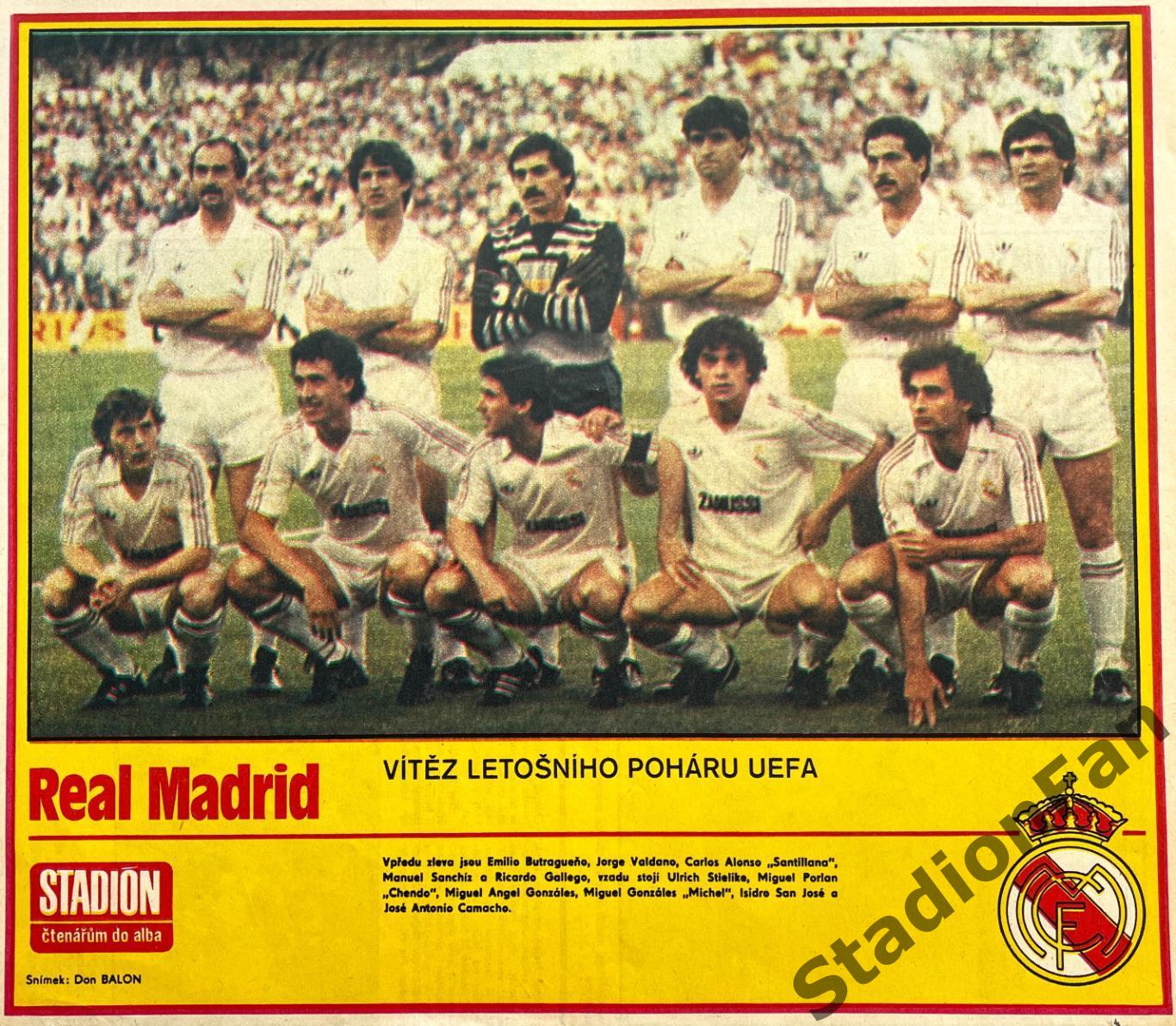 Постер из журнала Stadion (Стадион) - Real Madrid, 1986.