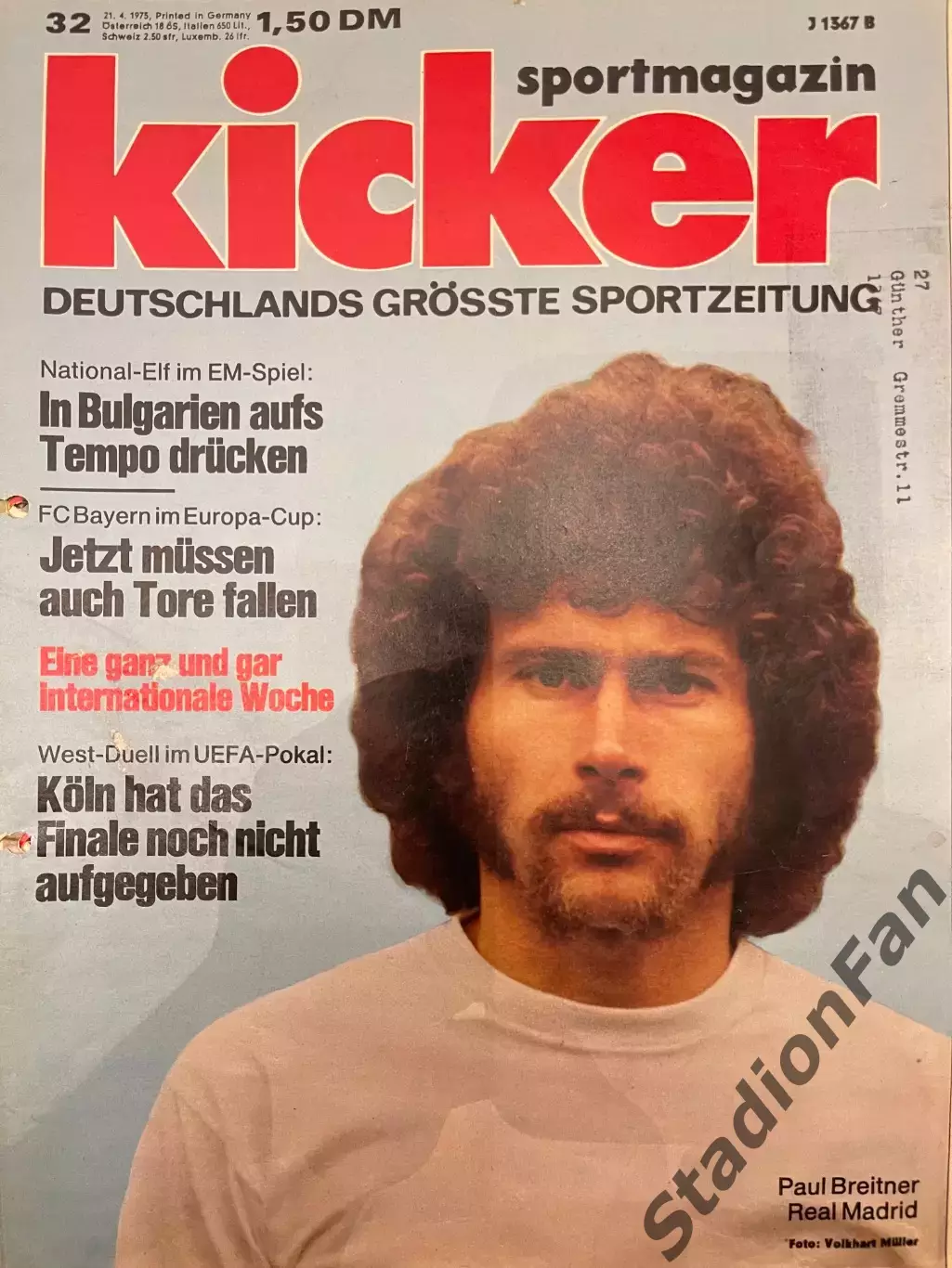 Журнал Kicker nr 32 - 1975