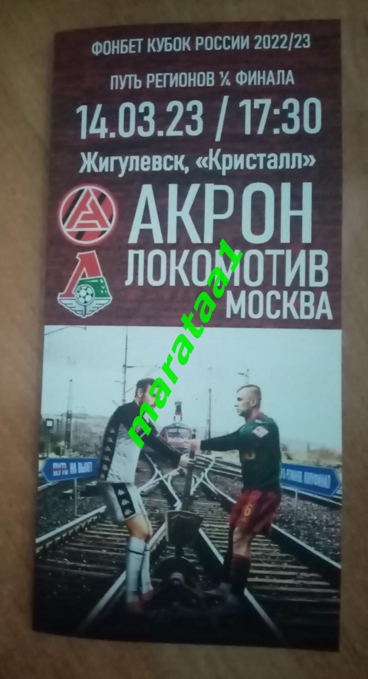 Кубок России - Акрон Тольятти - Локомотив Москва 14 марта 2022/23 АЛЬТЕРНАТИВА