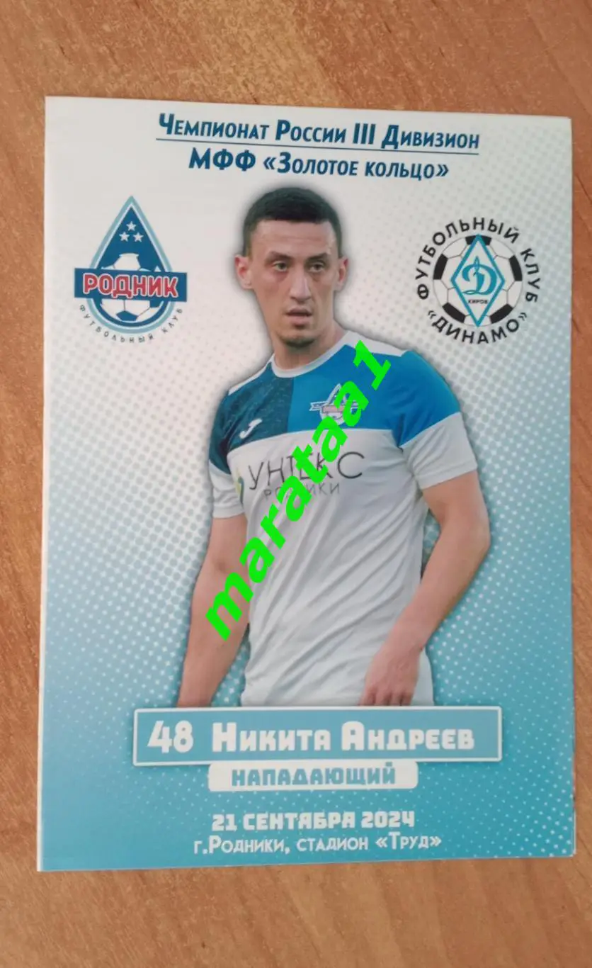 ФК Родник Родники - Динамо Киров - 21.09.2024 МФФ Золотое кольцо