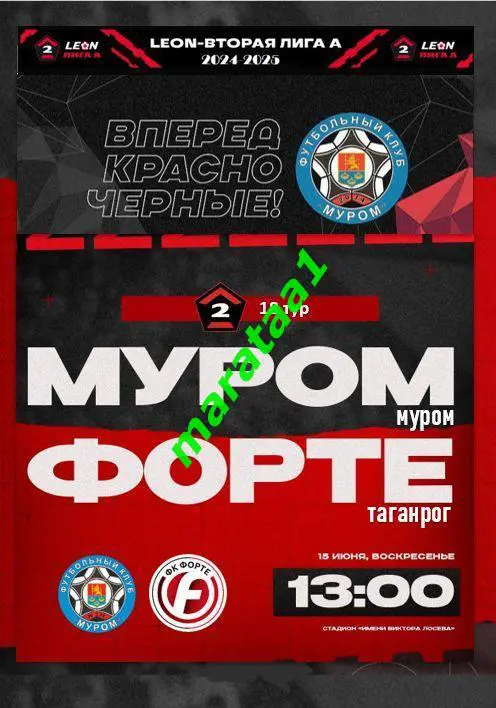 ФК Муром (Муром) - Форте (Таганрог) - 15 июня 2024/25 АЛЬТЕРНАТИВА