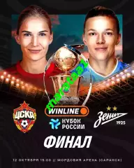 ЖФК ЦСКА Москва - ЖФК Зенит Санкт-Петербург 12.10.2025 Кубок России Финал