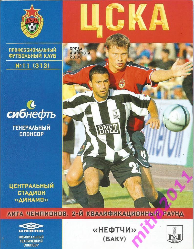 ЦСКА (Москва, Россия) - Нефтчи (Баку, Азербайджан) (04.08.2004)