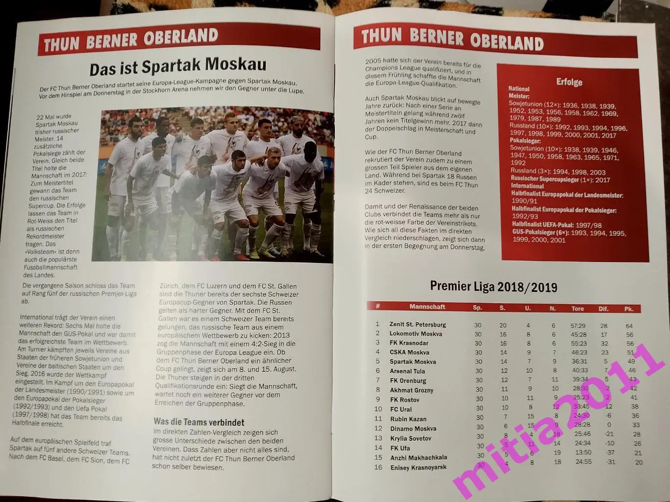 Тун (Швейцария) - Спартак (Москва, Россия) (08.08.2019) 3