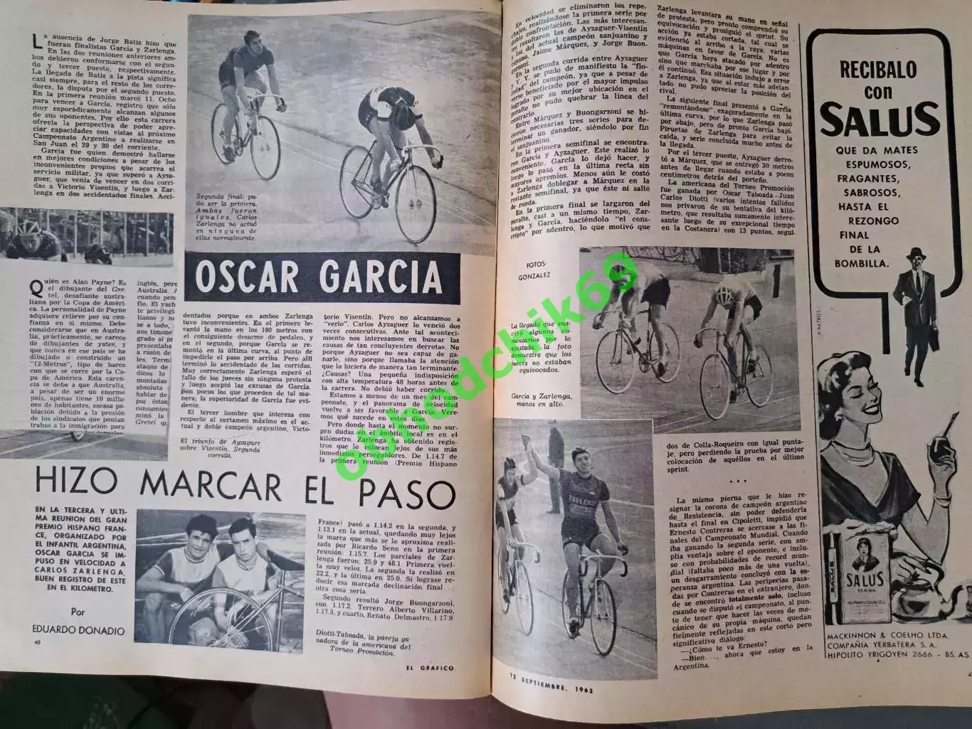 Журнал El Grafico Аргентина N2240 _Сентябрь 1962 3
