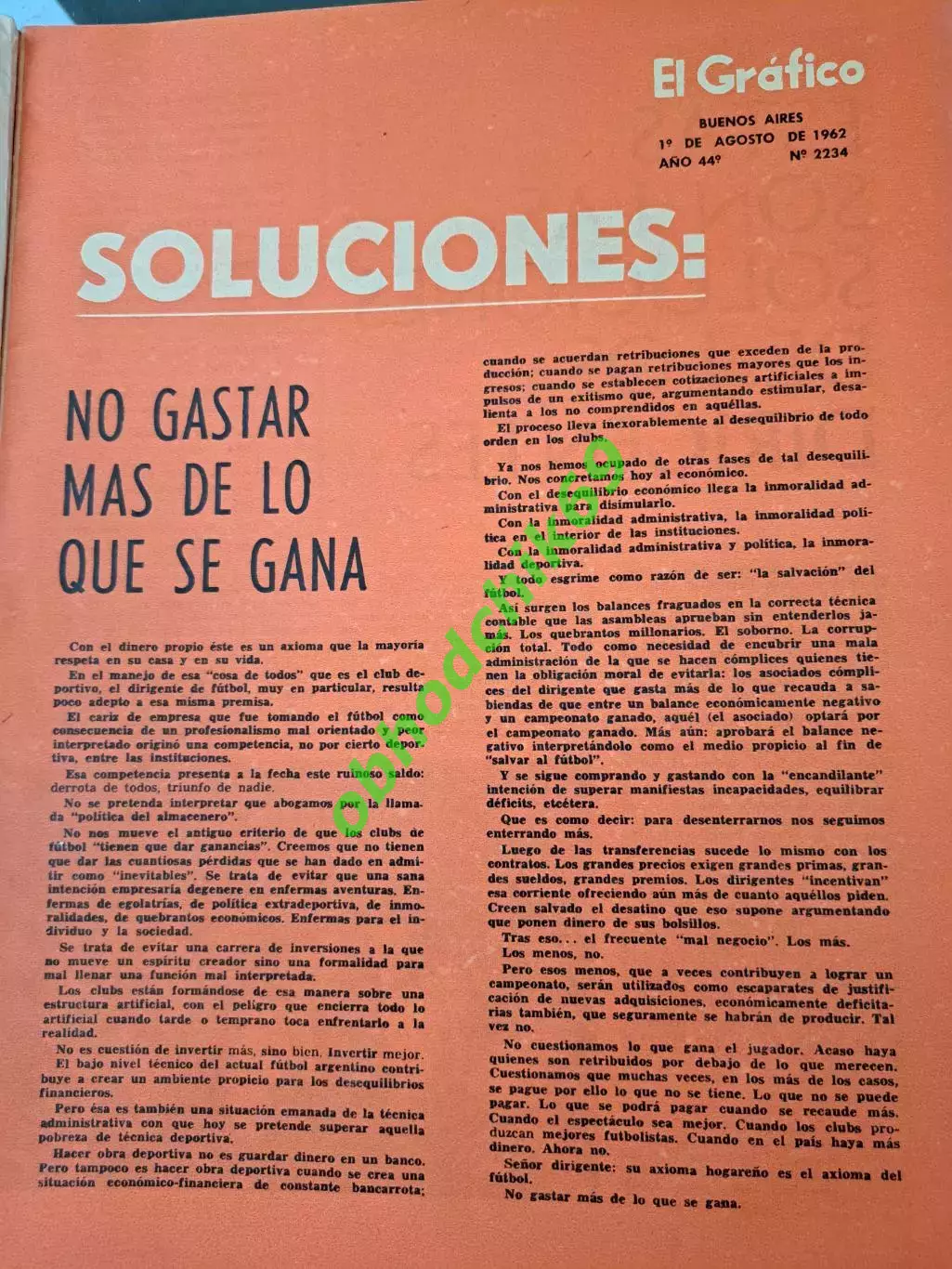 Журнал El Grafico Аргентина N2234 Август 1962 1